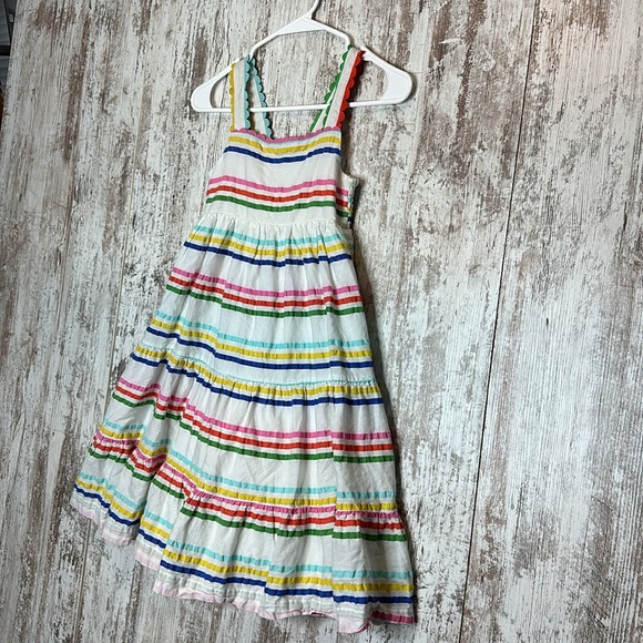 Mini Boden Rainbow Tiered Twirly Dress Size 9-10  crossover straps - Picture 5 of 8